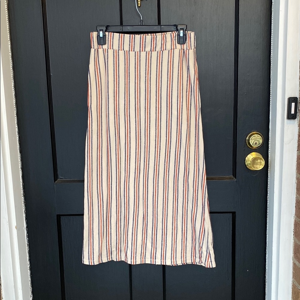 Downeast Small Striped Women's Skirt - Cream and Red